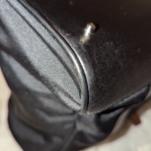GUCCI Vintage Shoulder Tote Nylon Leather Black VGUC - Picture 5 of 11